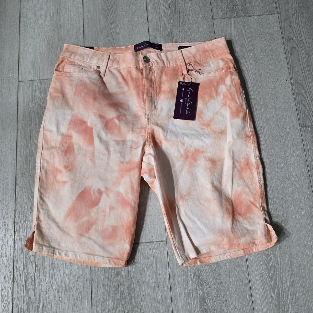 Tie-Dye Orange and White Shorts
